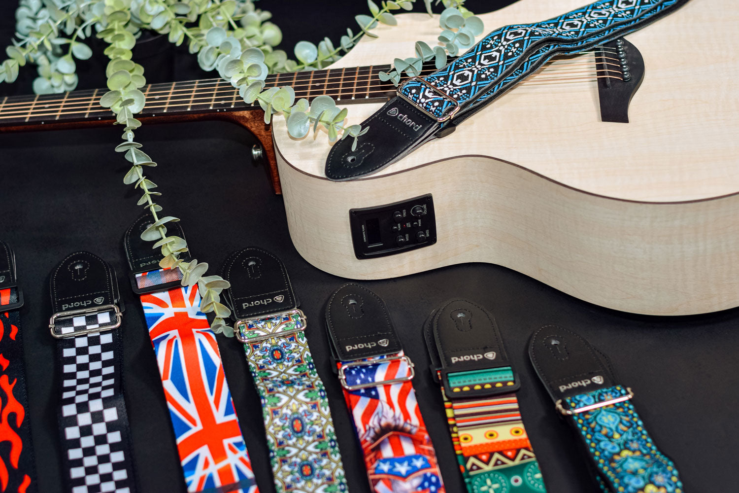 Chord Blue Jacquard Deluxe Guitar Strap - view 4