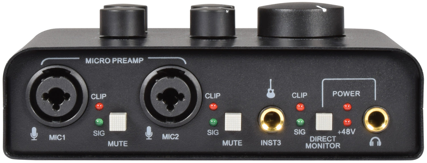 Citronic USB Audio Interface - 2 Microphone + 1 Instrument - view 3