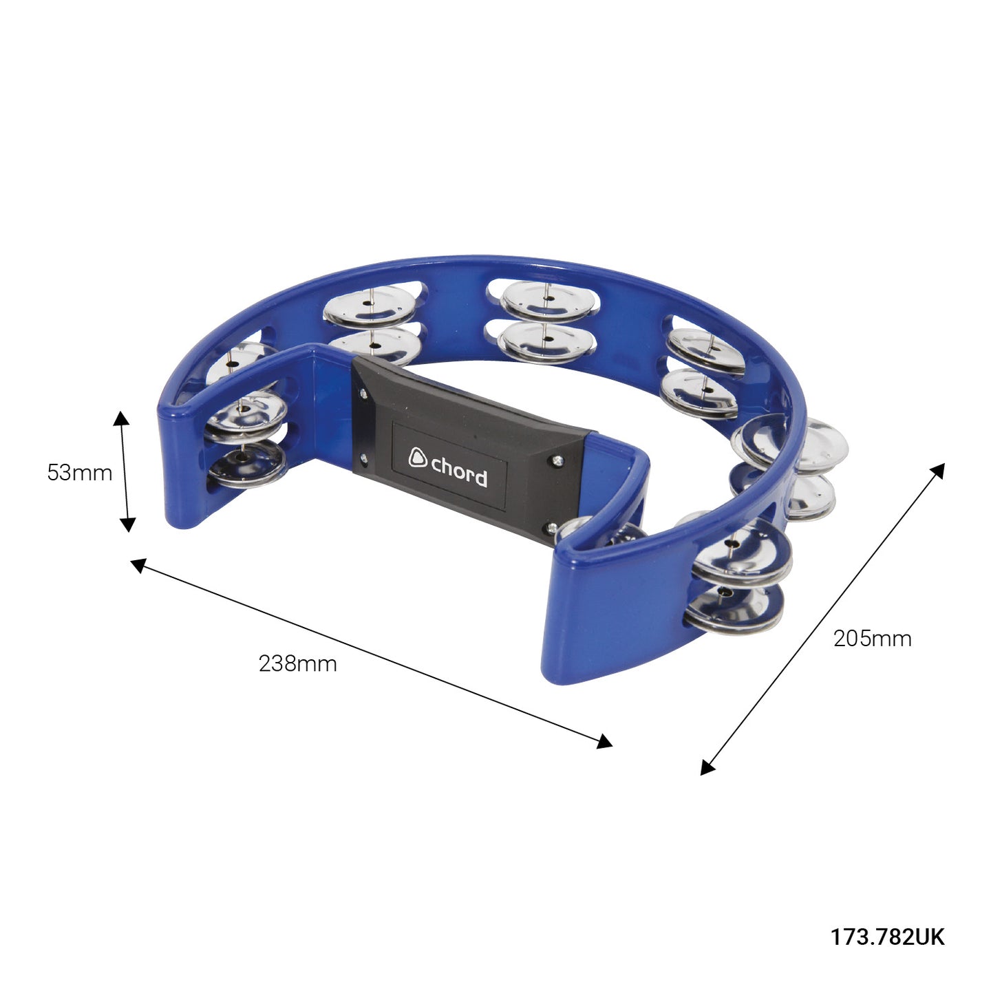 Chord Tambourine - Single D blue - view 2
