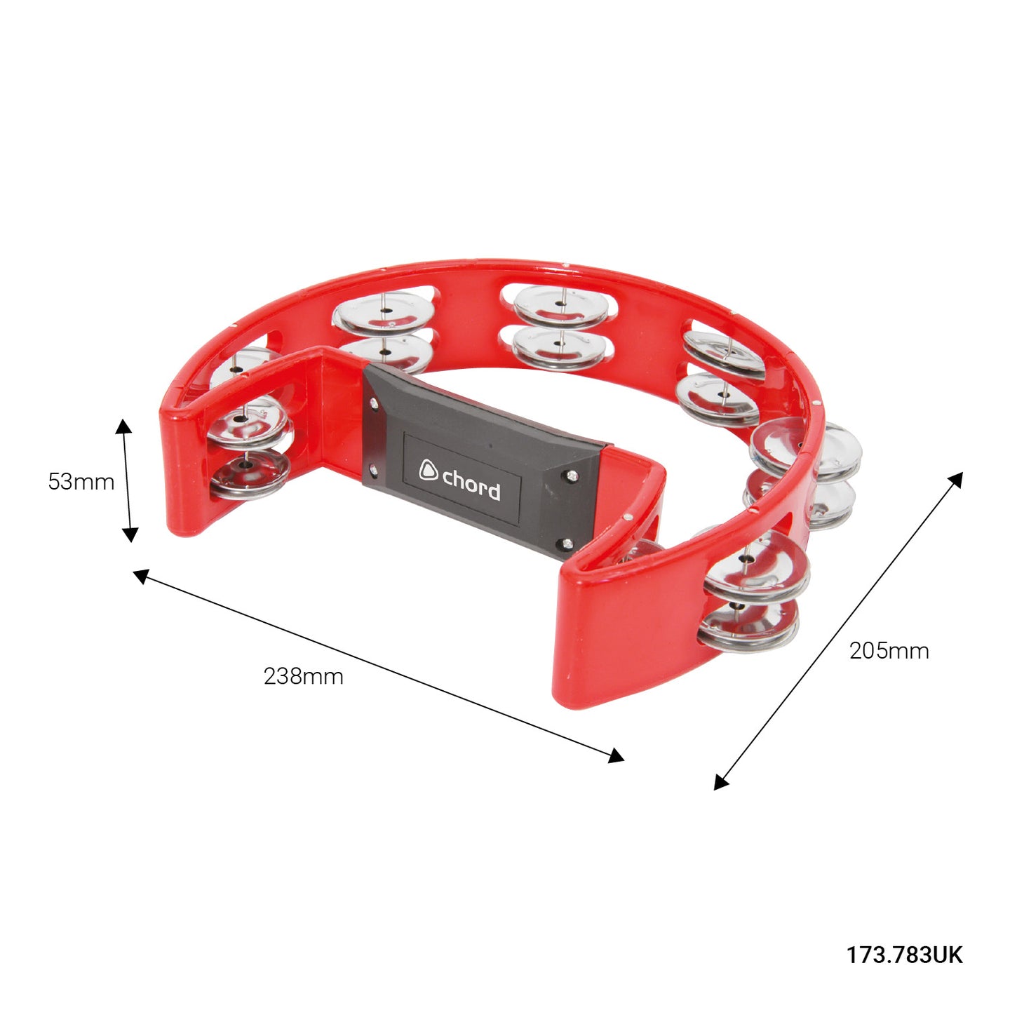 Chord Tambourine - Single D red - view 2