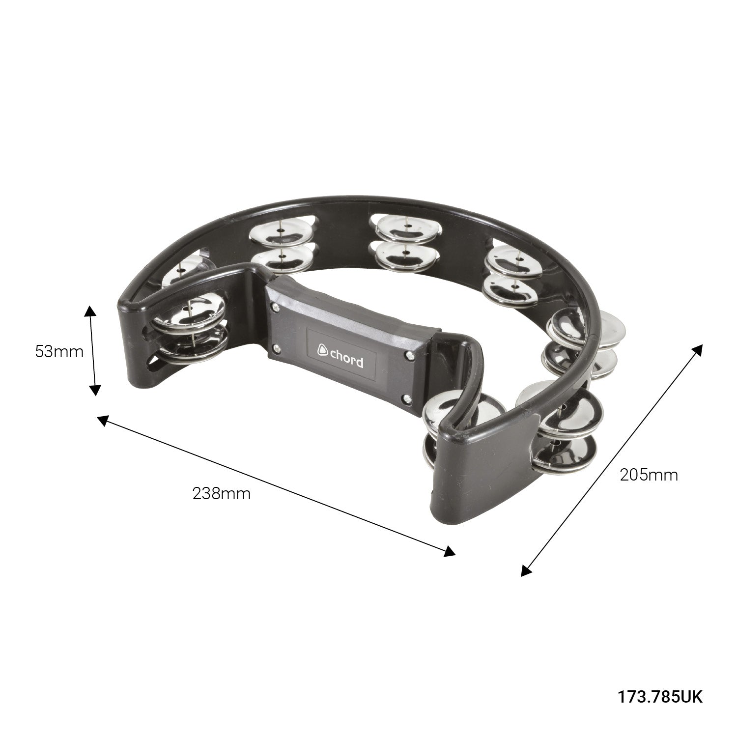 Chord Tambourine - Single D Black - view 2