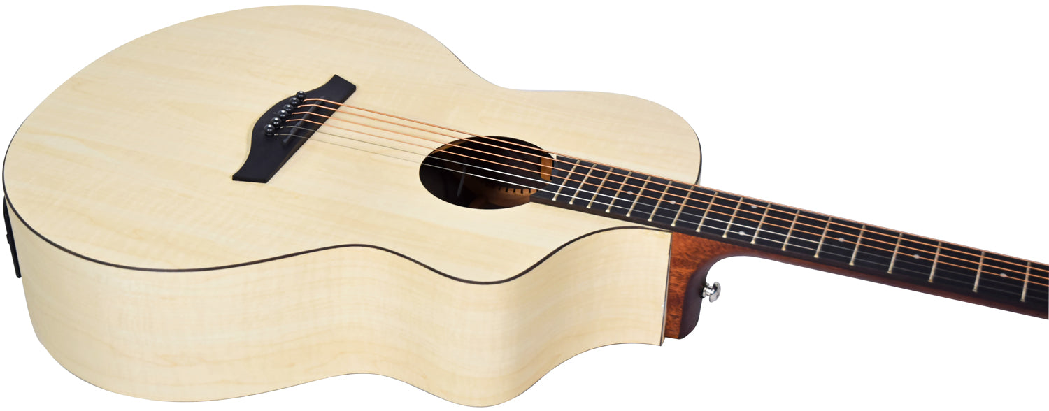 Chord Nomad Electro-Acoustic Guitar White Quilted Maple - view 7