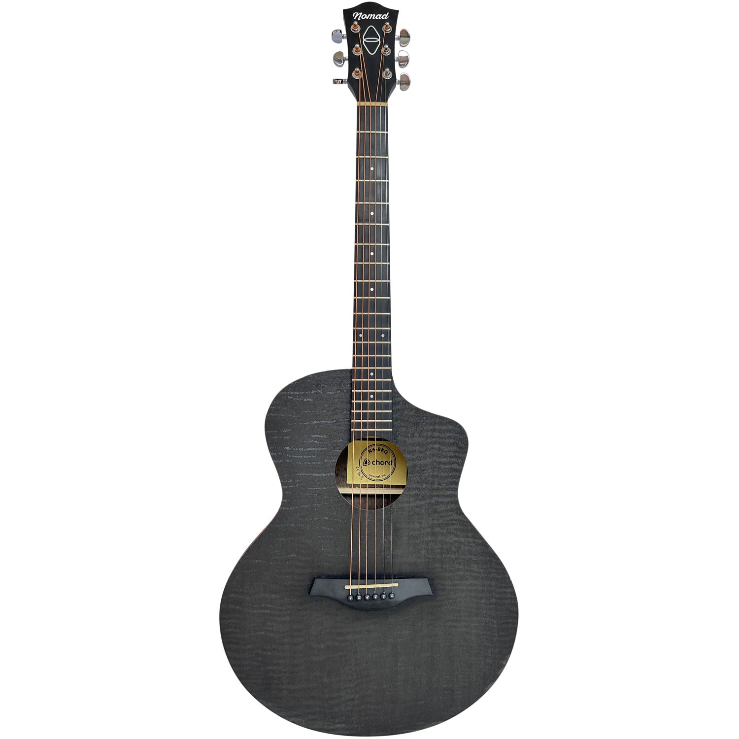 Chord Nomad Electro-Acoustic Guitar  Black Quilted Maple
