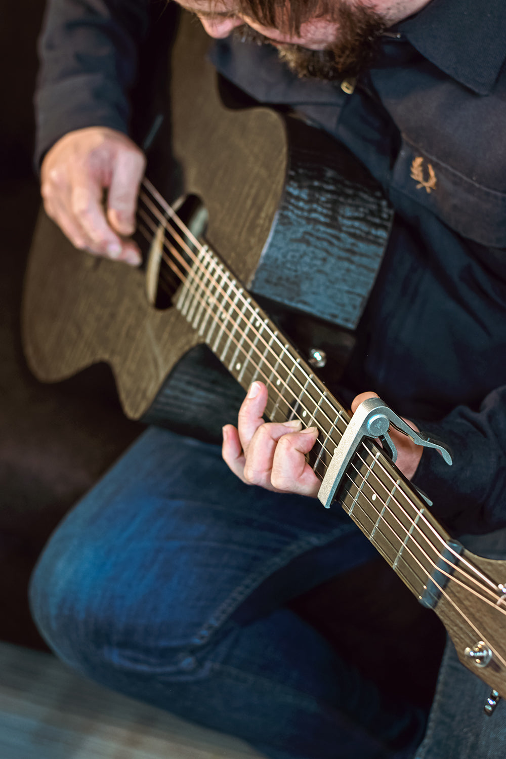 Chord Nomad Electro-Acoustic Guitar  Black Quilted Maple - view 17