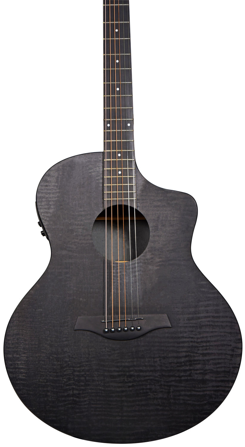 Chord Nomad Electro-Acoustic Guitar  Black Quilted Maple - view 2
