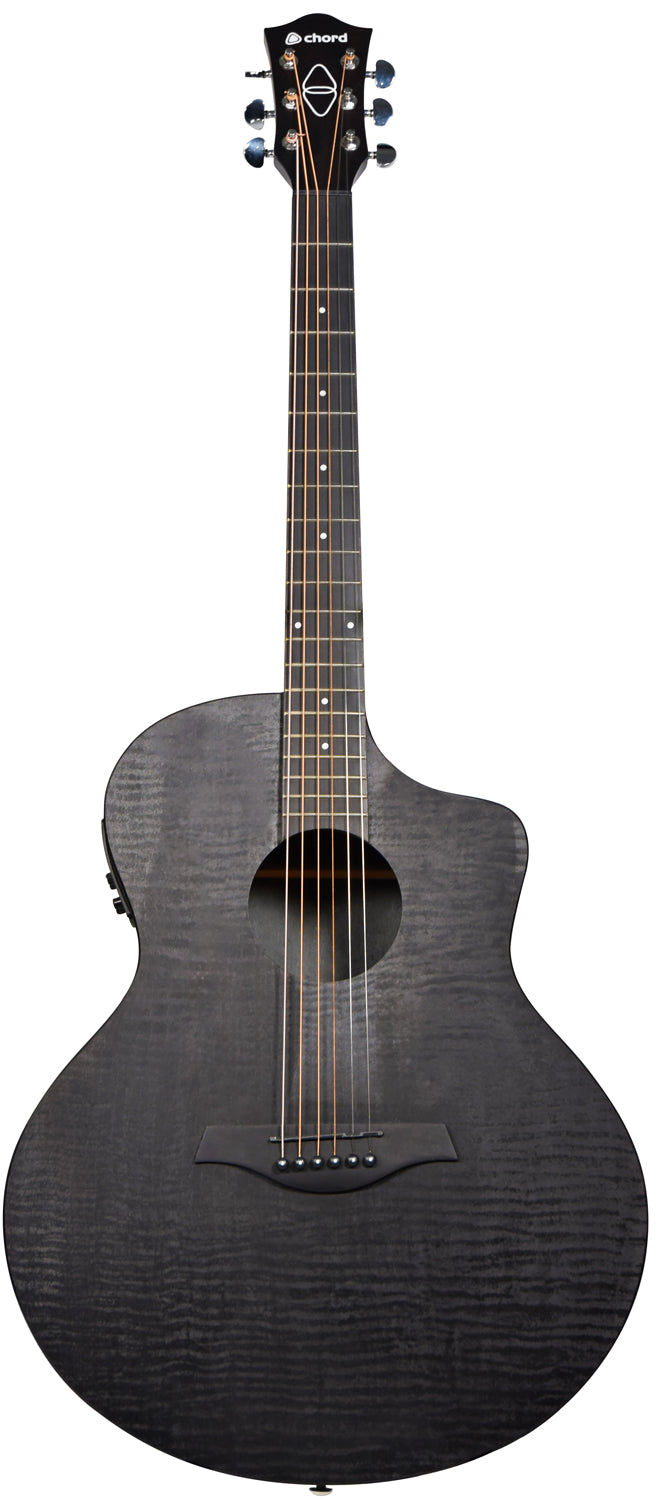 Chord Nomad Electro-Acoustic Guitar  Black Quilted Maple - view 3