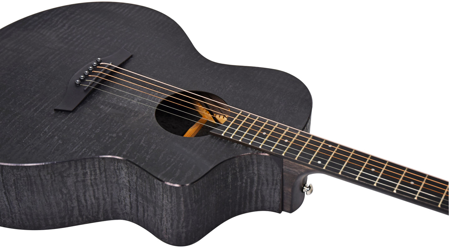 Chord Nomad Electro-Acoustic Guitar  Black Quilted Maple - view 10