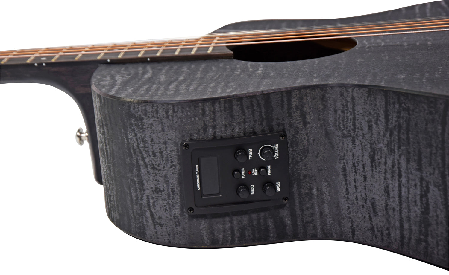 Chord Nomad Electro-Acoustic Guitar  Black Quilted Maple - view 7
