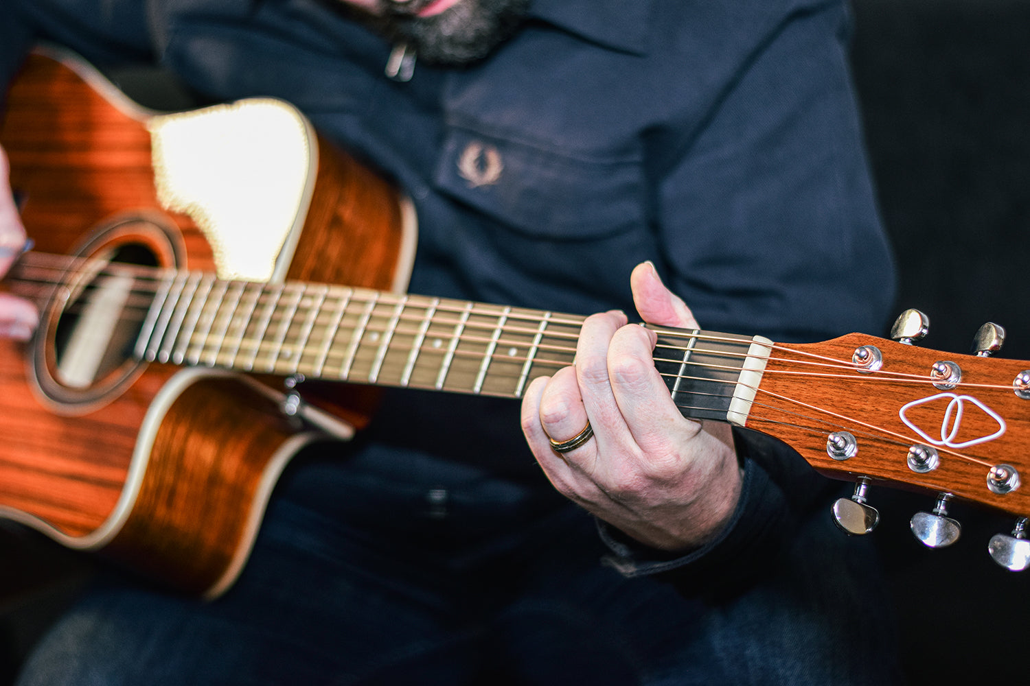 Chord Sundown Electro-Acoustic Western Guitar - Dark Zebrano - view 21