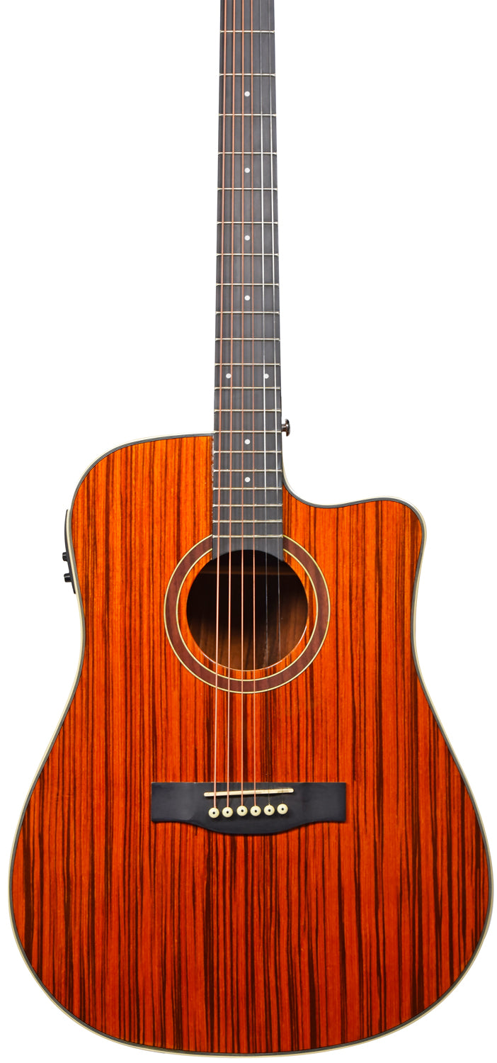Chord Sundown Electro-Acoustic Western Guitar - Dark Zebrano - view 2