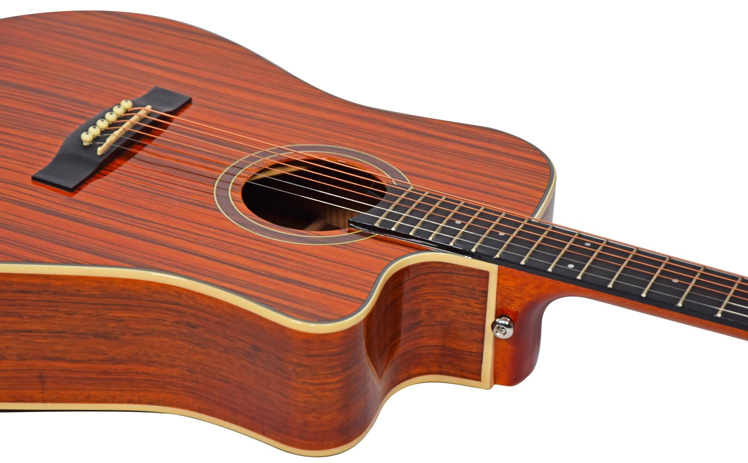 Chord Sundown Electro-Acoustic Western Guitar - Dark Zebrano - view 5