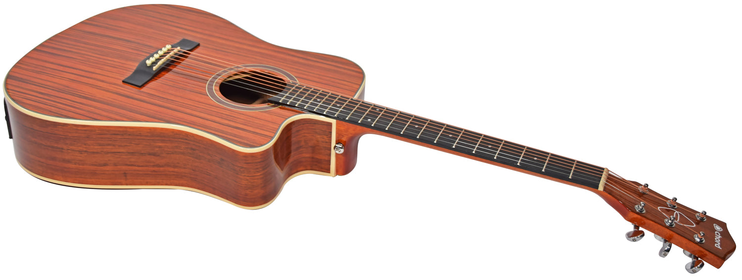 Chord Sundown Electro-Acoustic Western Guitar - Dark Zebrano - view 7