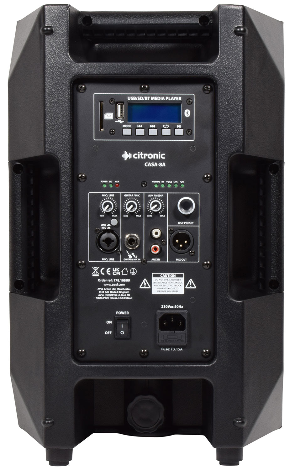 Citronic CASA-8A Active Cab 8" 200W RMS + USB/SD/BT - view 6