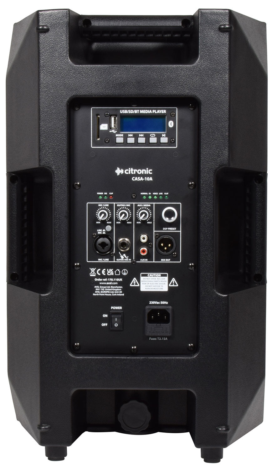 Citronic CASA-10A Active Cab 10" 220W RMS + USB/SD/BT - view 6