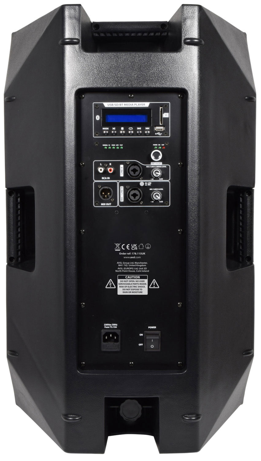 Citronic CASA-15A Active Cab 15" 350W RMS + USB/SD/BT - view 5