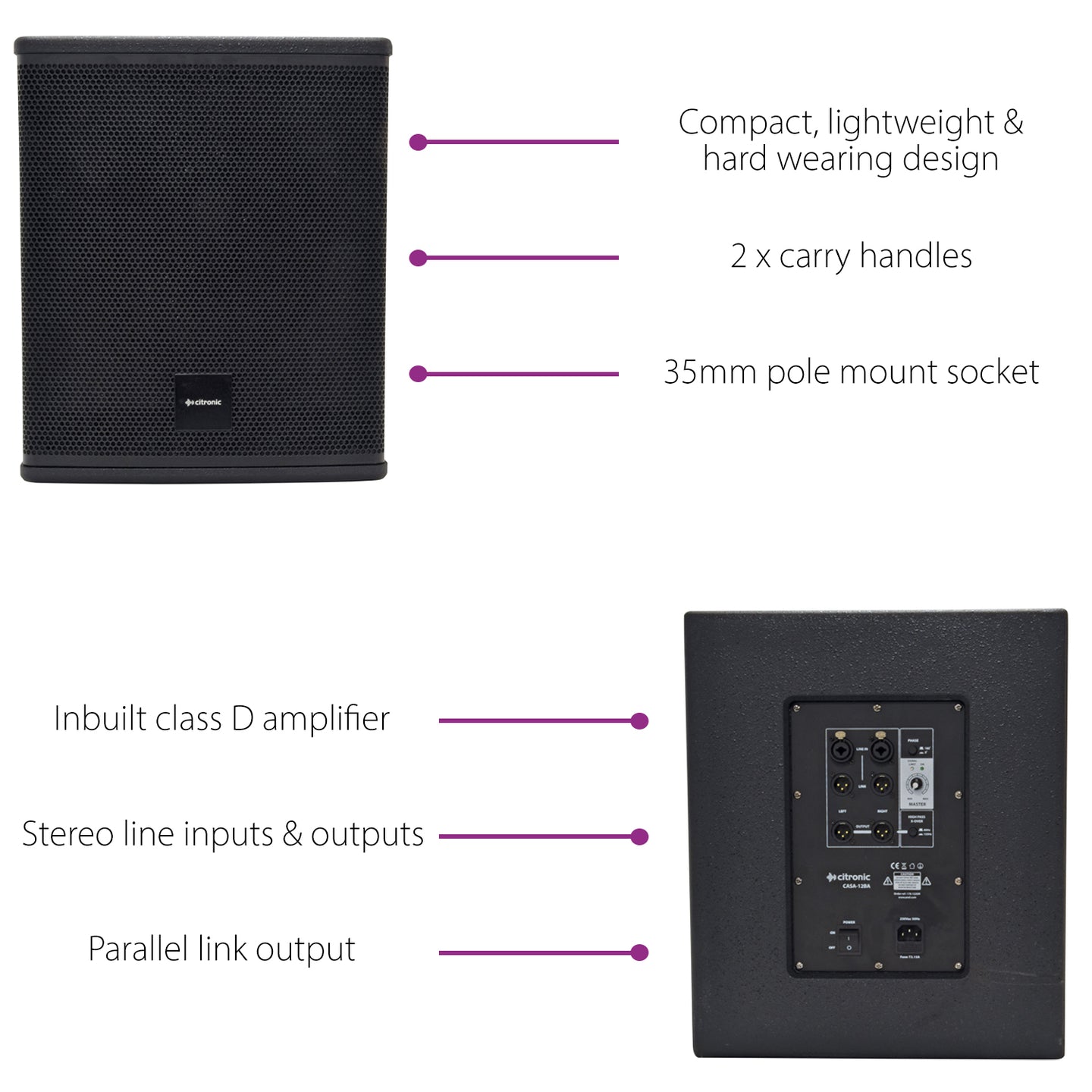 Citronic CASA-10BA Active Sub 300Wrms - view 3