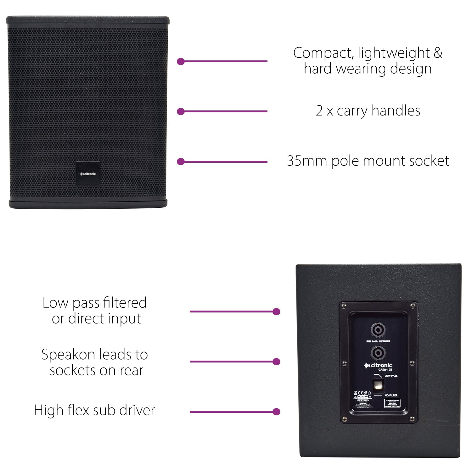 Citronic CASA-12B Passive Sub 400Wrms - view 7