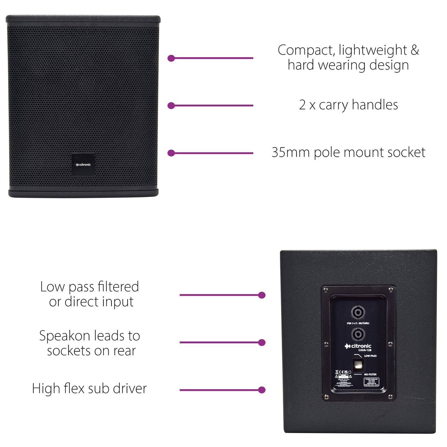 Citronic CASA-12B Passive Sub 400Wrms - view 7
