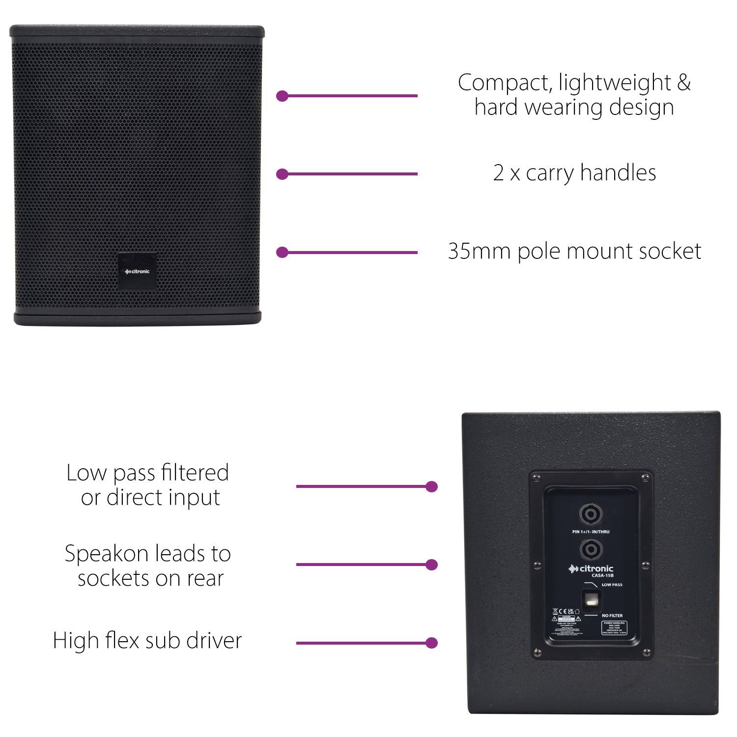 Citronic CASA-15B Passive Sub 500Wrms - view 7