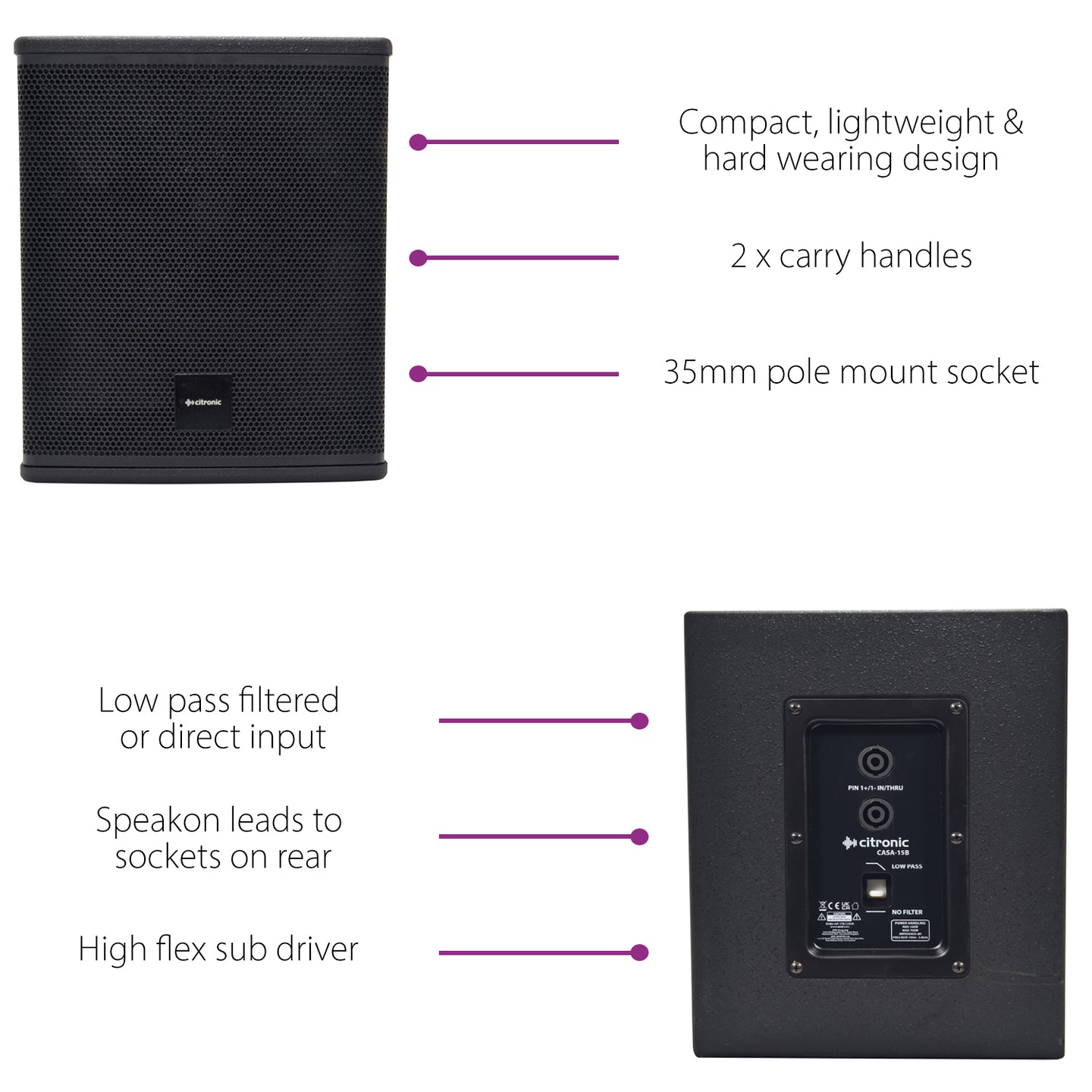 Citronic CASA-15B Passive Sub 500Wrms - view 7