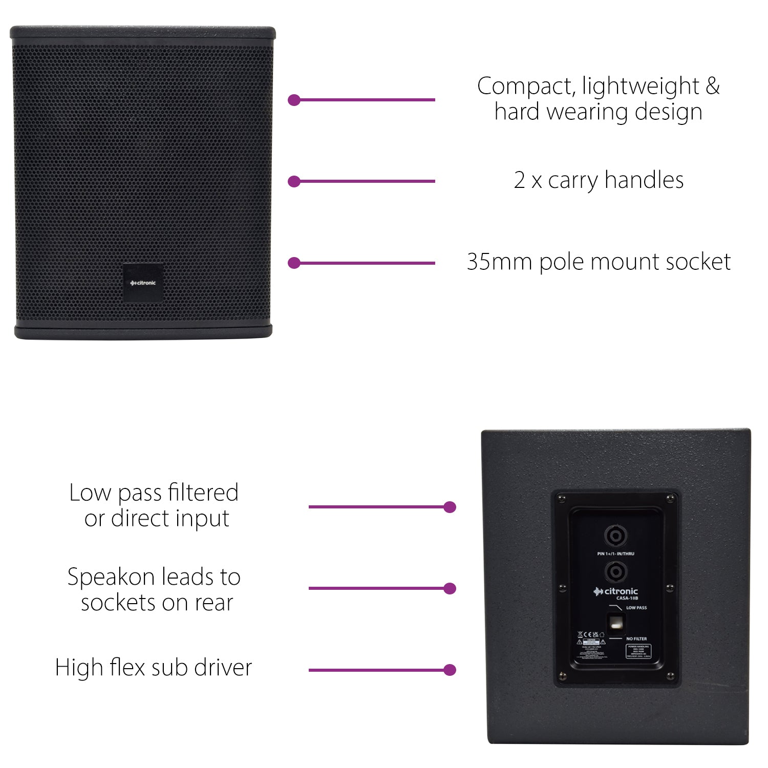 Citronic CASA-18B Passive Sub 600Wrms - view 7