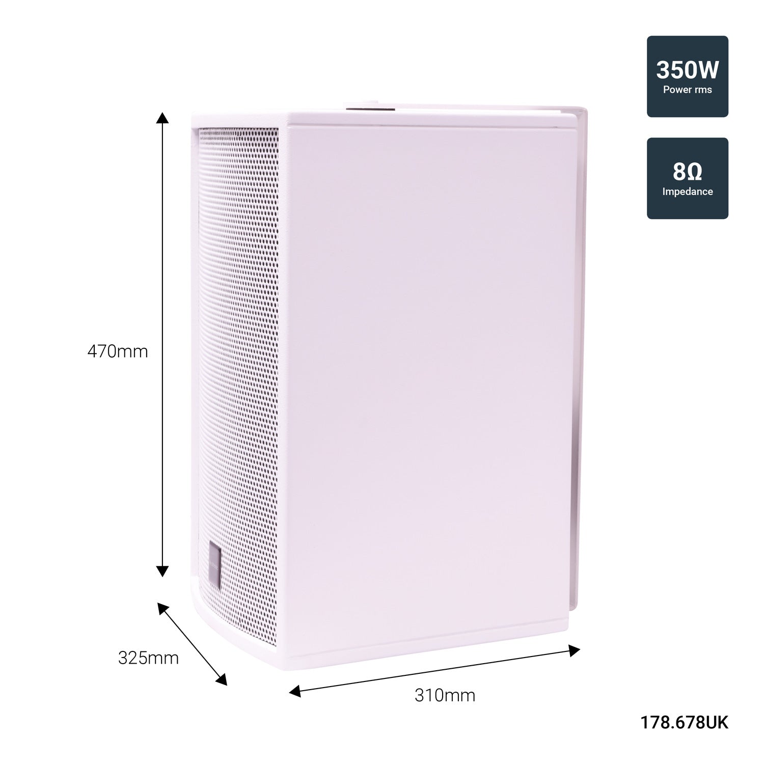 Citronic CS-1035W Passive Speaker White - view 5