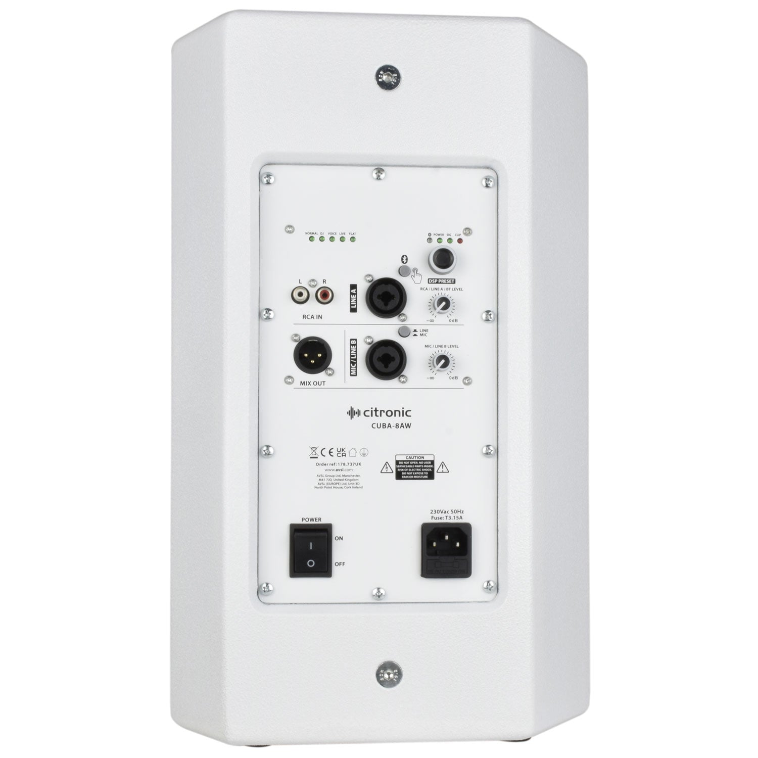 Citronic CUBA-8AW Active Full-Range Cab 250W - White - view 4
