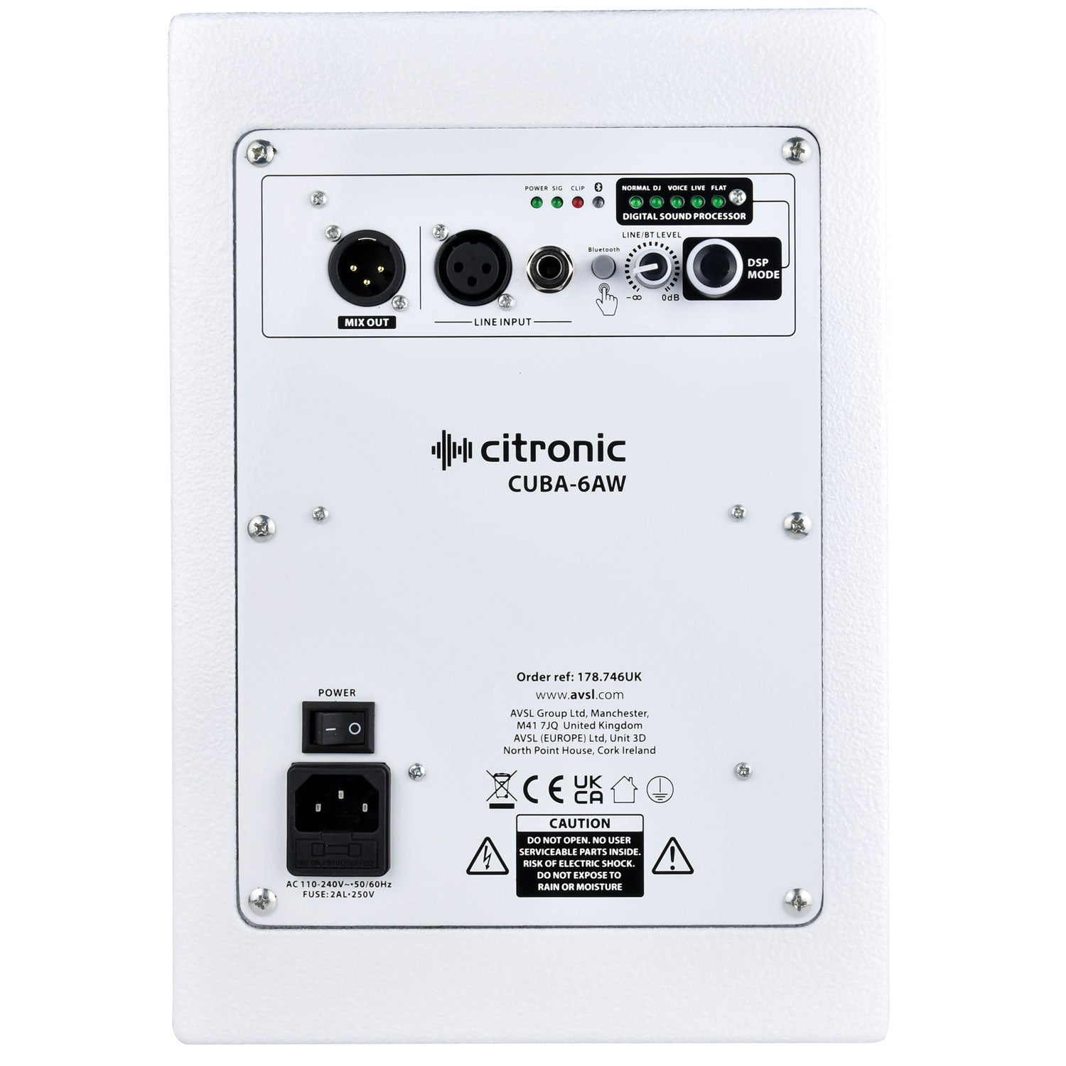 Citronic CUBA-6AW Active Full Range Cabinet 100Wrms White - view 4