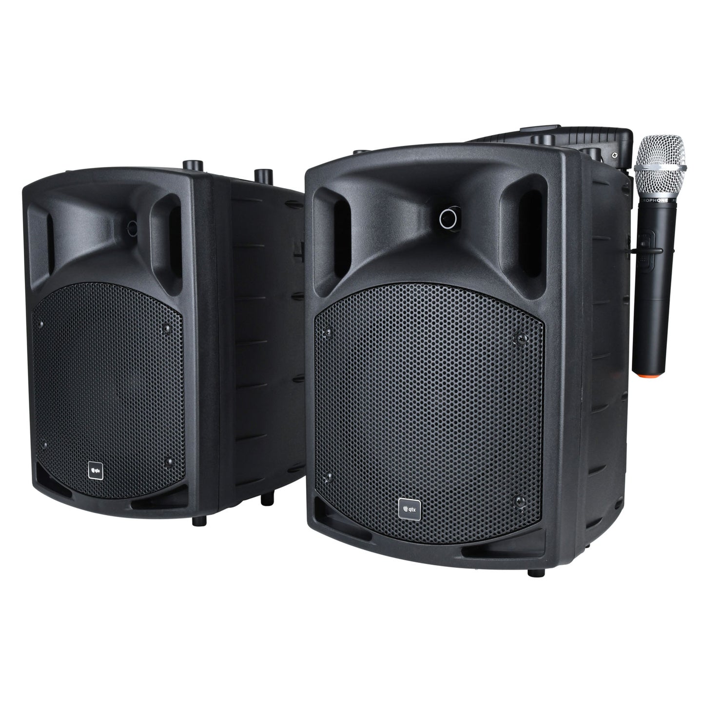 QTX PAV8 portable PA set + 2 UHF mics, CD/DVD, USB/SD & Bluetooth