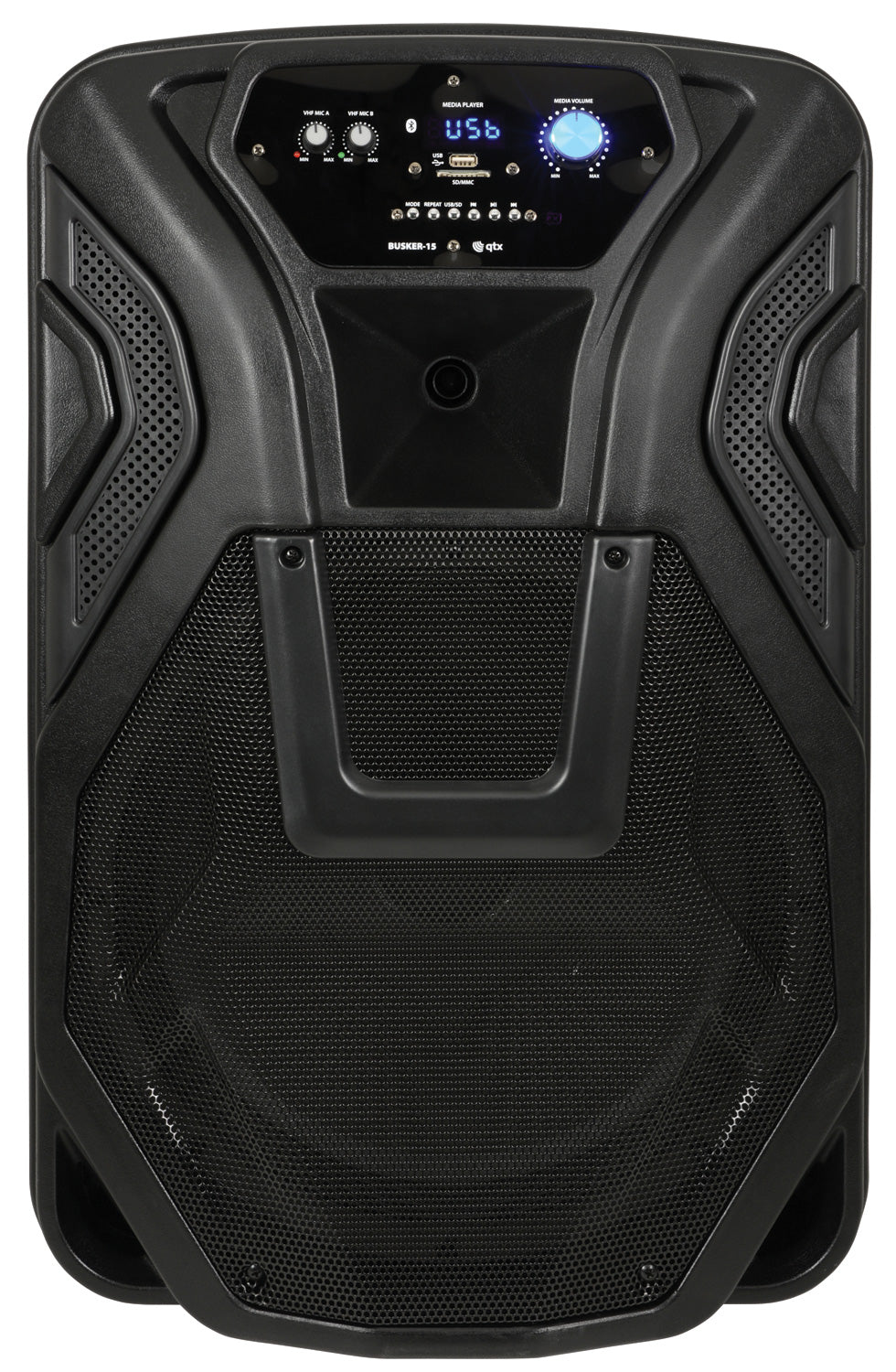 QTX Busker-15 PA + 2 x VHF mics + USB/SD/FM/BT - view 2