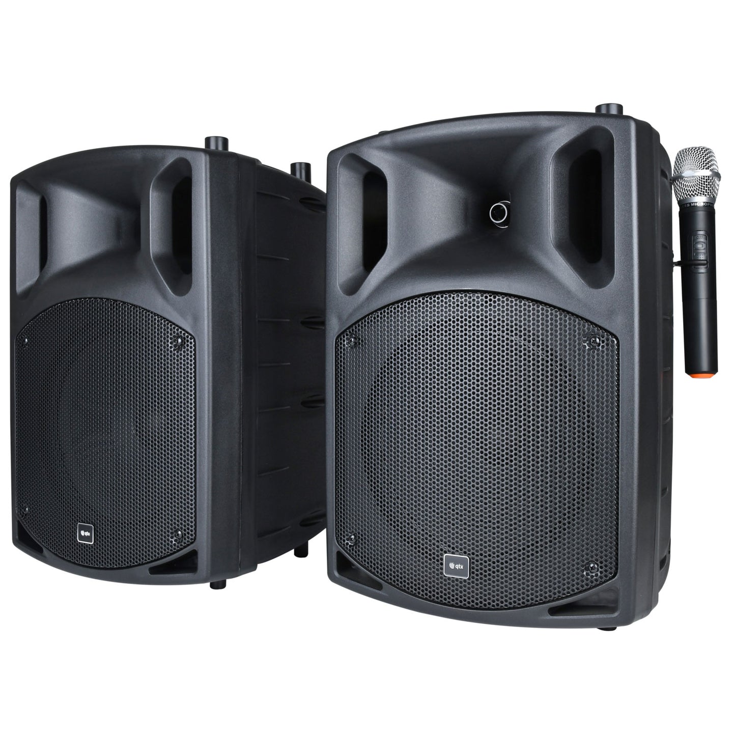 QTX PAV10 portable PA set + 2 UHF mics, CD/DVD, USB/SD & Bluetooth