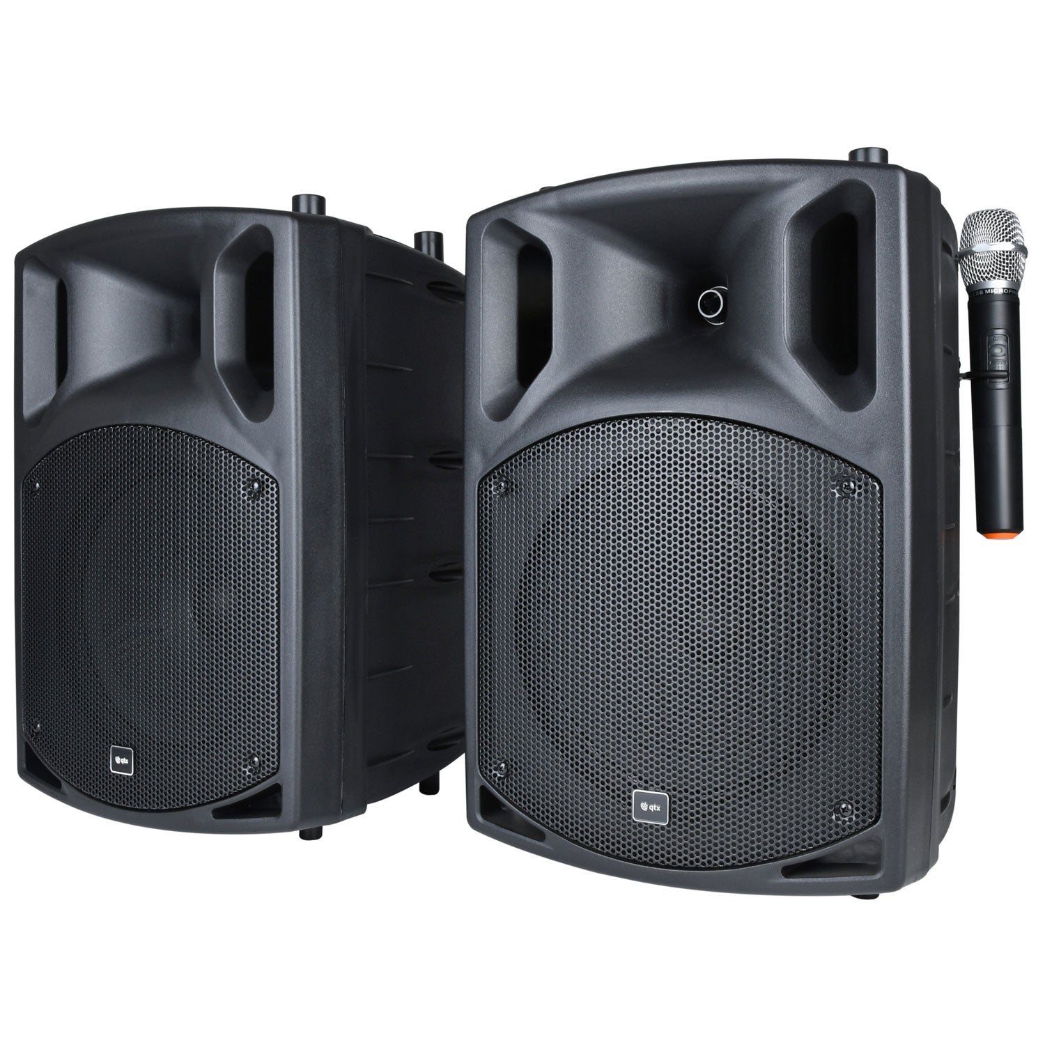 QTX PAV10 portable PA set + 2 UHF mics, CD/DVD, USB/SD & Bluetooth