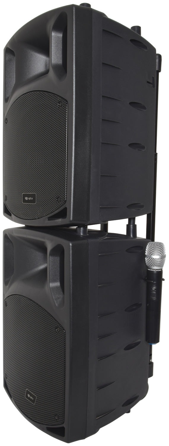 QTX PAV10 portable PA set + 2 UHF mics, CD/DVD, USB/SD & Bluetooth - view 3