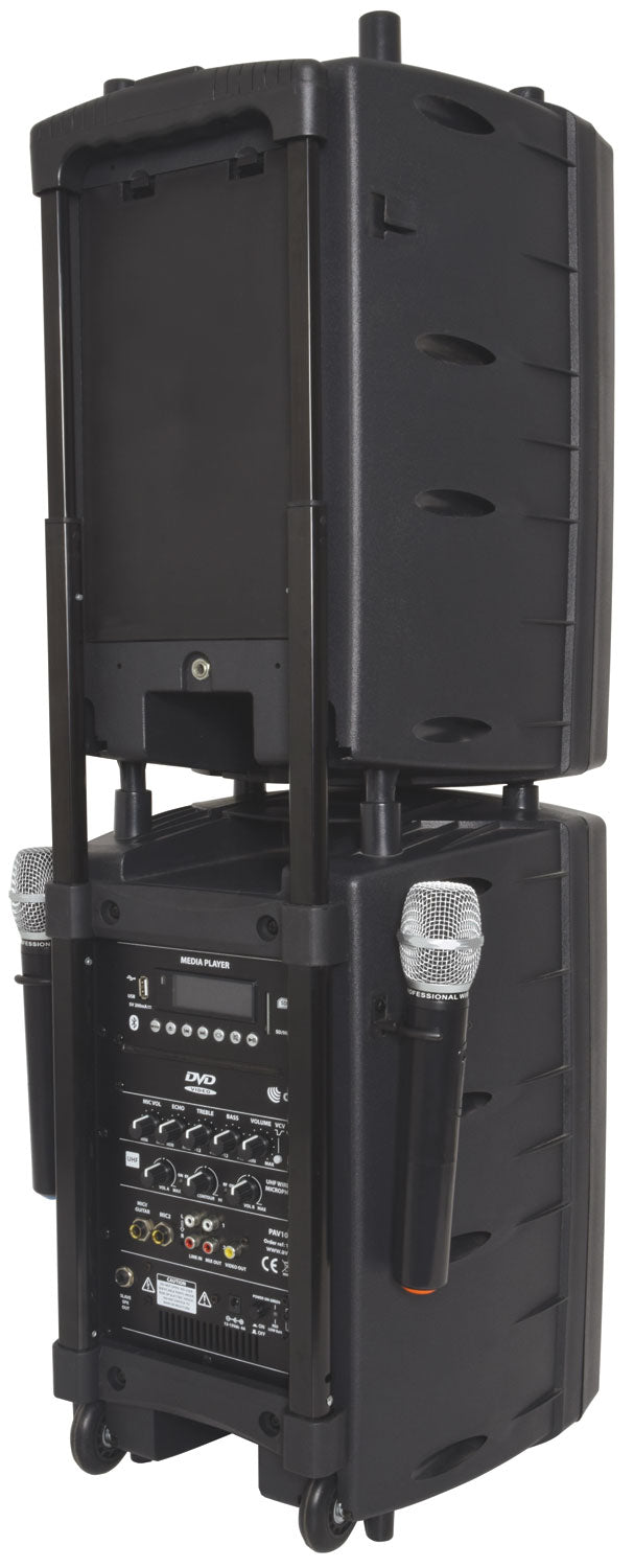 QTX PAV10 portable PA set + 2 UHF mics, CD/DVD, USB/SD & Bluetooth - view 6