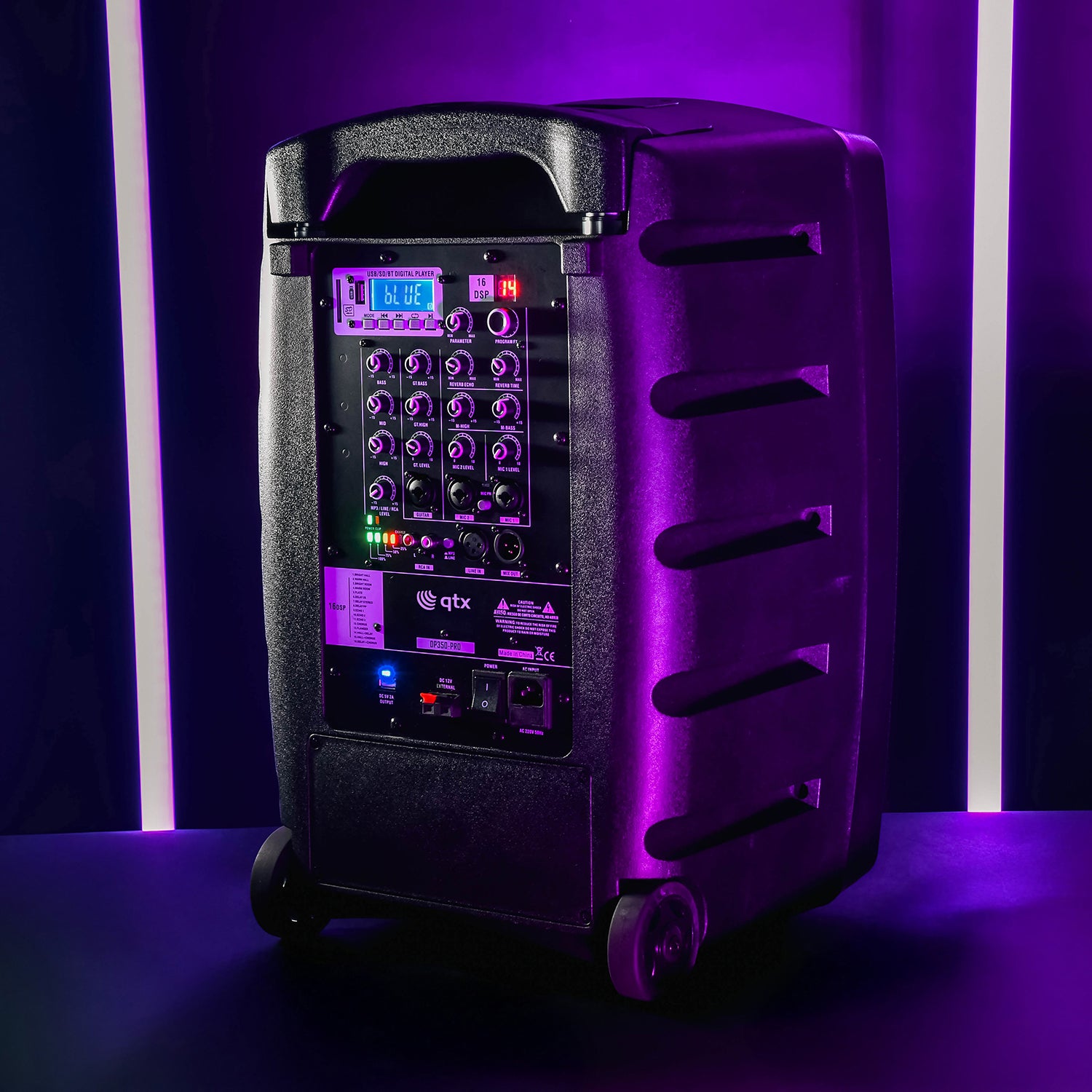 QTX Performer-12 Portable PA - 200W + 2 x Rechargeable UHF Mics - view 8