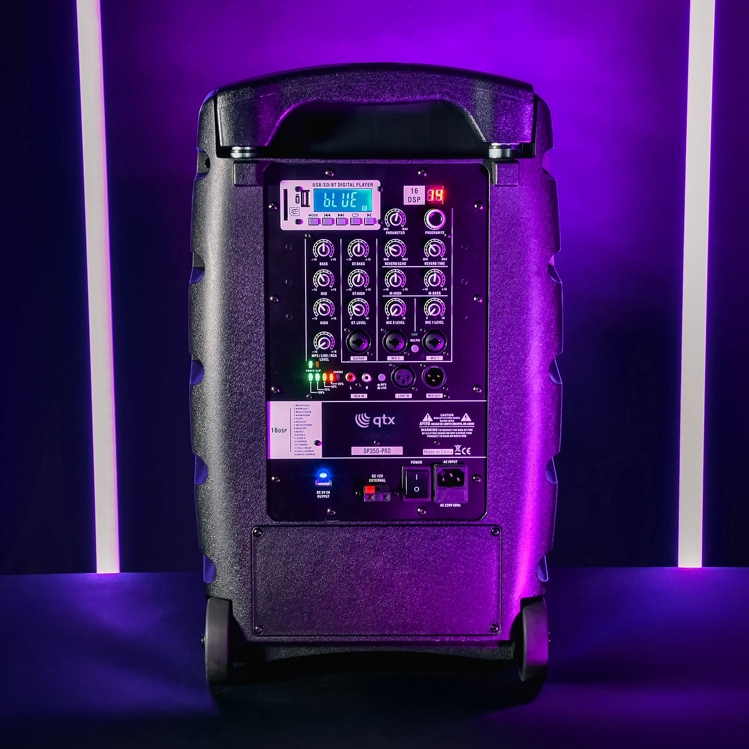 QTX Performer-12 Portable PA - 200W + 2 x Rechargeable UHF Mics - view 11
