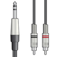 Citronic Classic Audio Lead 6.3mm TRS Jack - 2 RCA Plugs 1.5m
