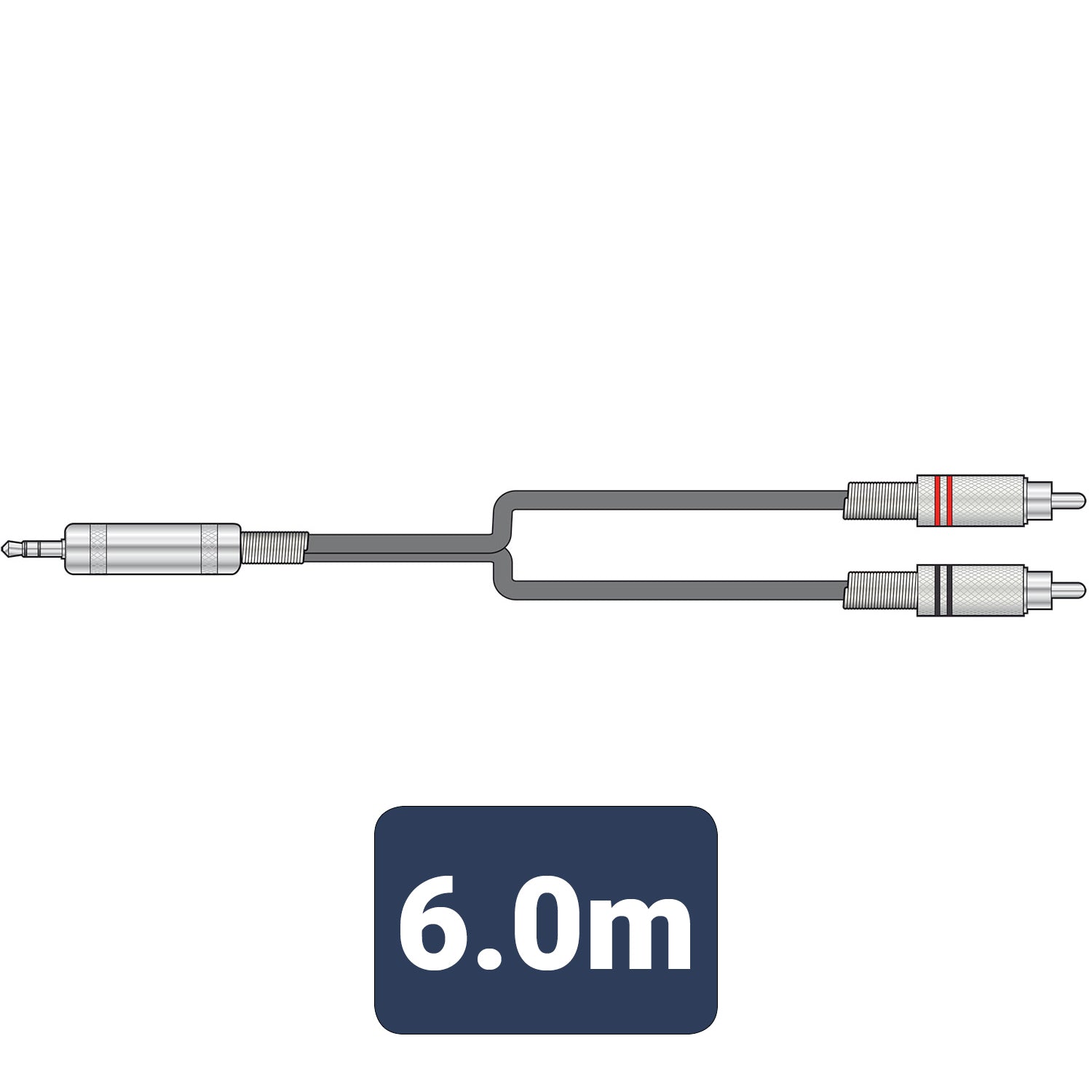 Citronic Classic Audio Lead 3.5mm TRS Jack Plug - 2 RCA Plugs 6.0m - view 3
