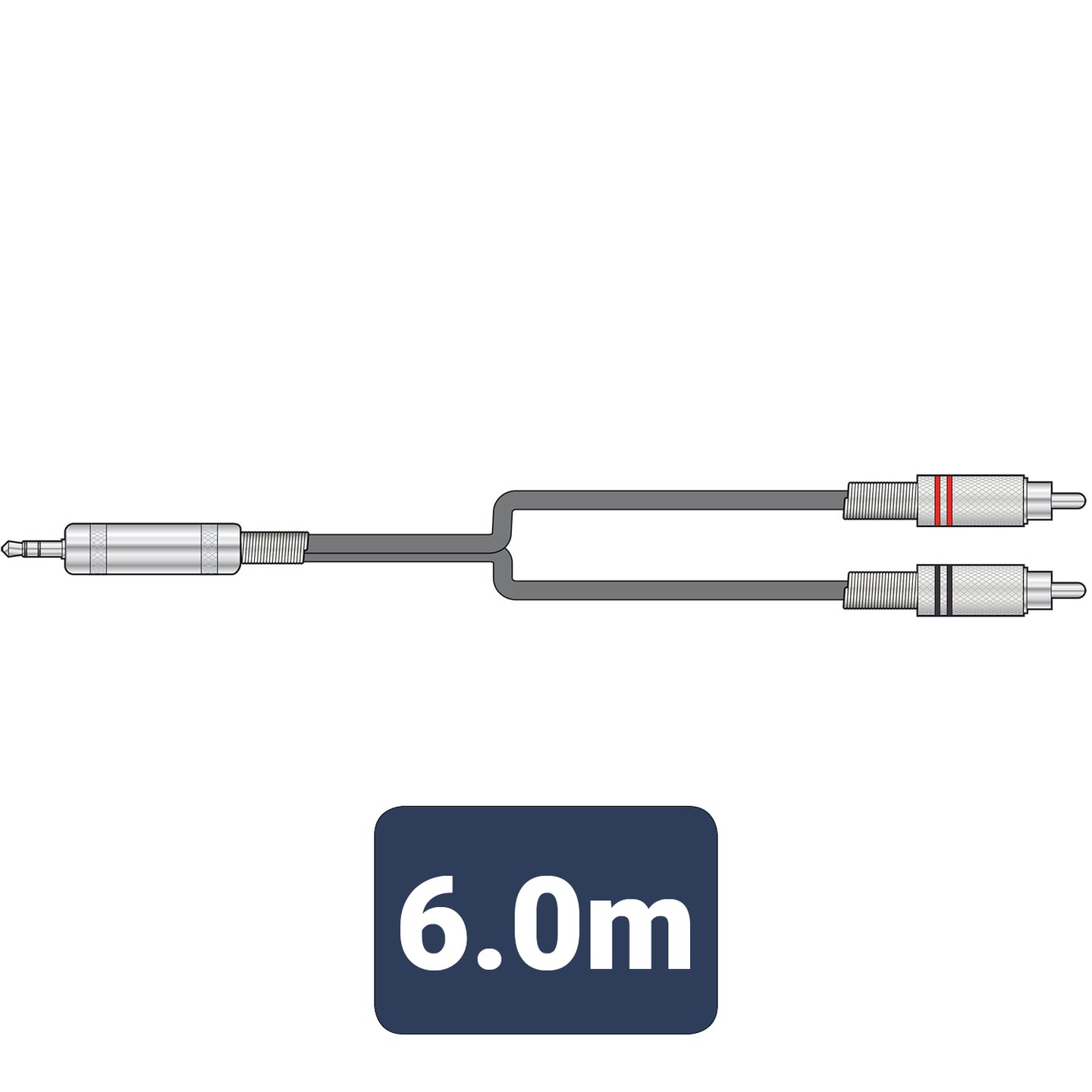 Citronic Classic Audio Lead 3.5mm TRS Jack Plug - 2 RCA Plugs 6.0m - view 3