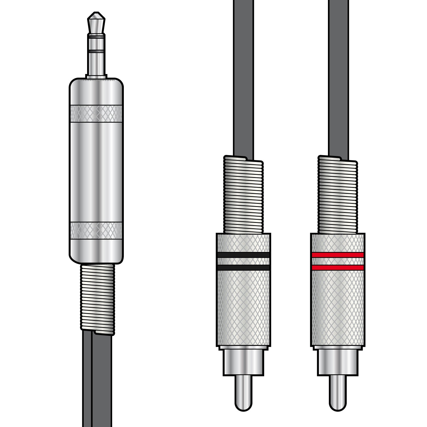 Citronic Classic Audio Lead 3.5mm TRS Jack Plug - 2 RCA Plugs 6.0m