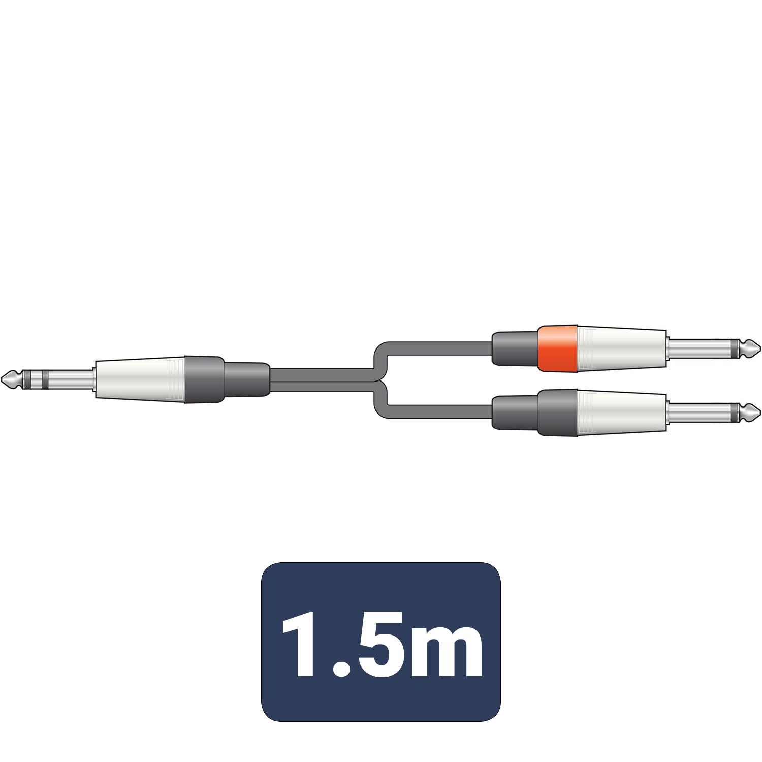 Citronic Classic Audio Lead 6.3mm TRS Jack - 2 6.3mm Jacks 1.5m - view 2