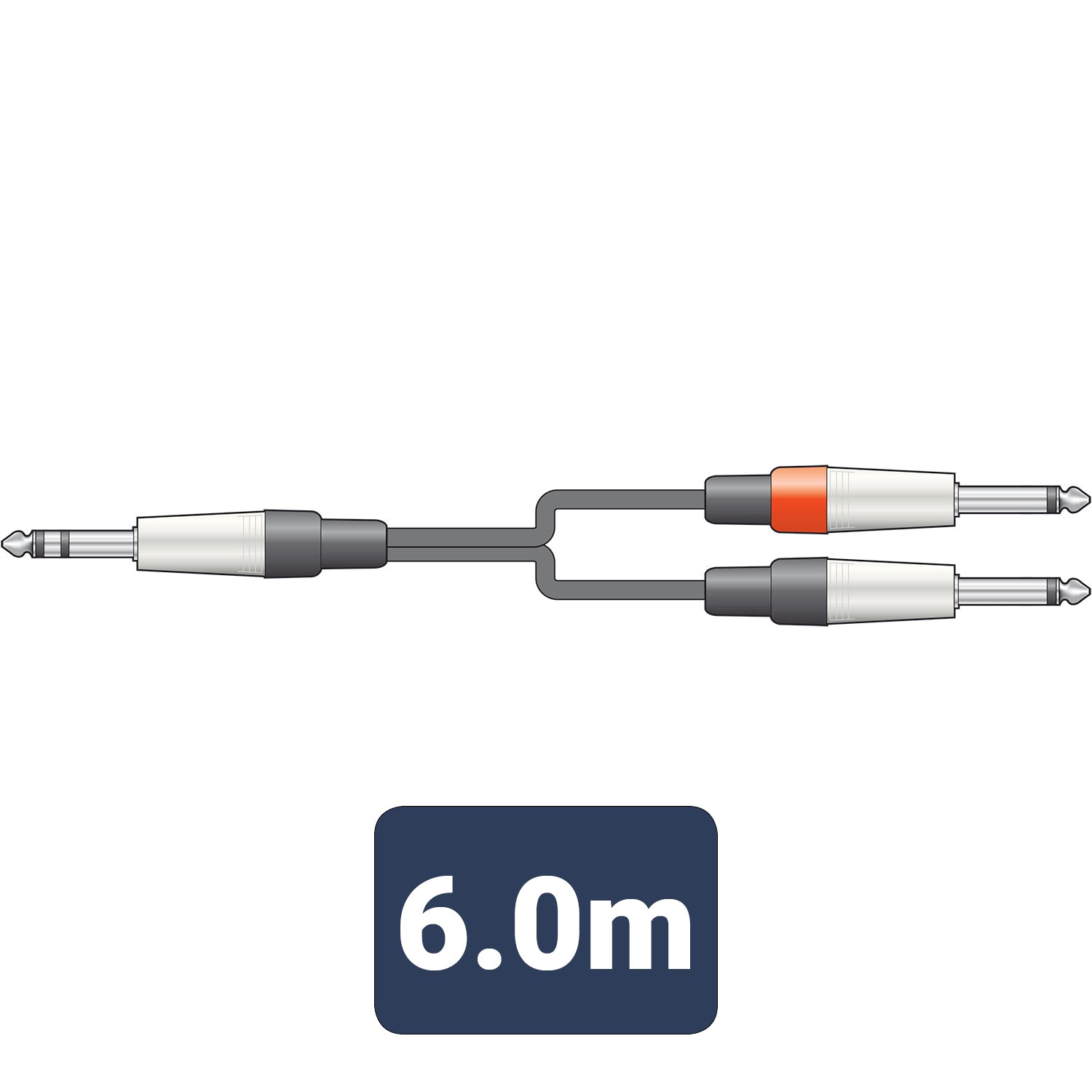 Citronic Classic Audio Lead 6.3mm TRS Jack - 2 6.3mm Jacks 6.0m - view 2