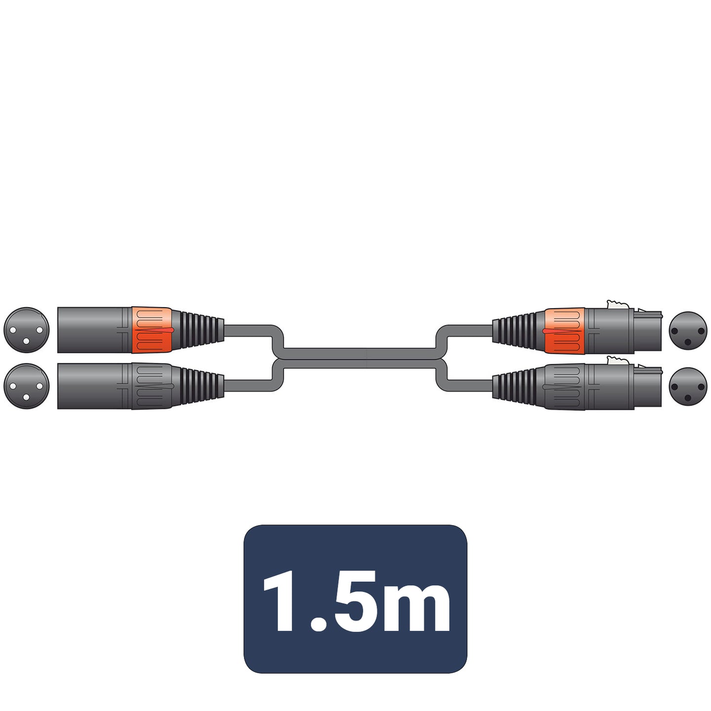 Citronic Classic Audio Lead 2 XLR Female - 2 XLR Male 1.5m - view 2