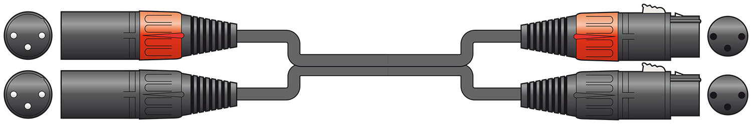 Citronic Classic Audio Lead 2 XLR Female - 2 XLR Male 1.5m - view 3