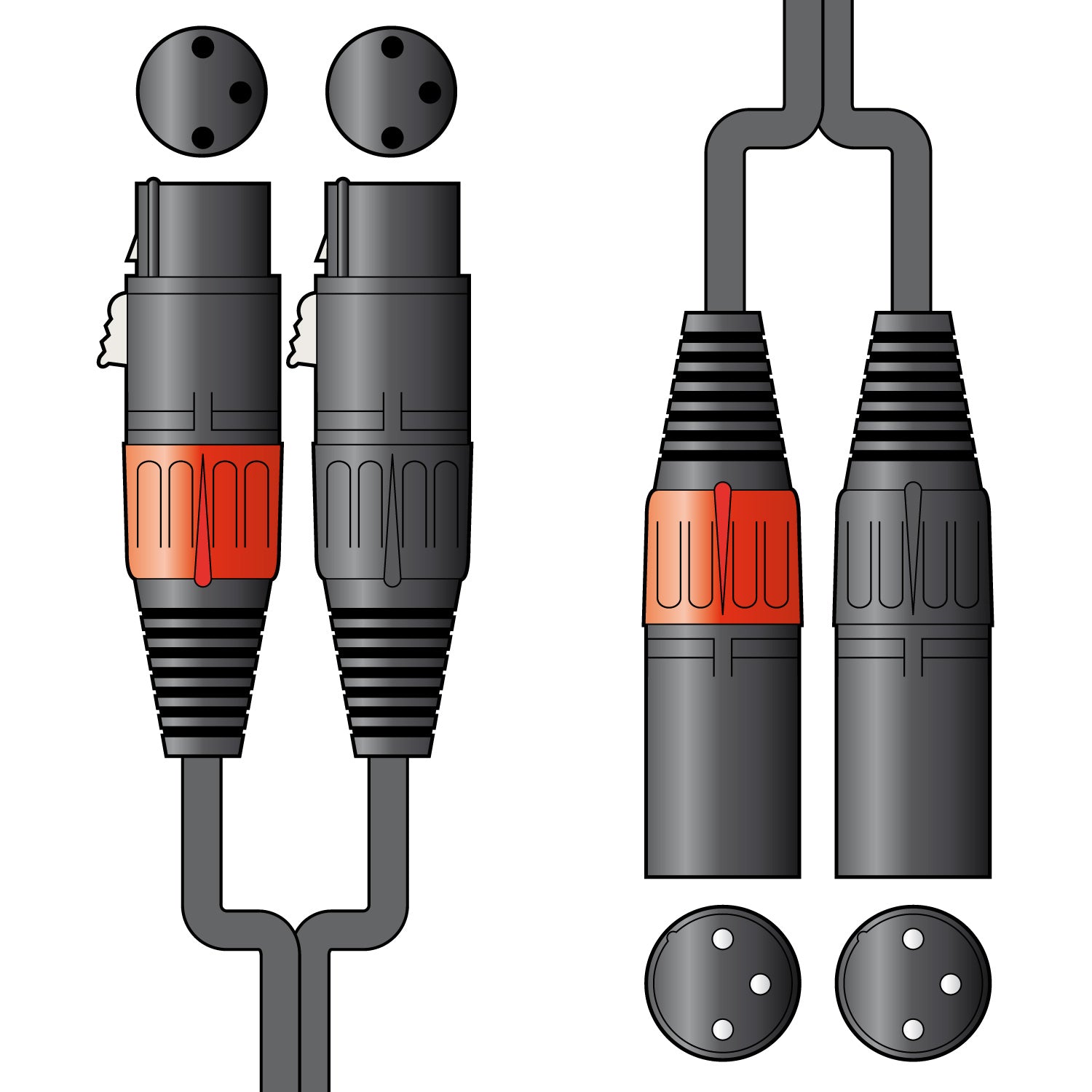 Citronic Classic Audio Lead 2 XLR Female - 2 XLR Male 1.5m