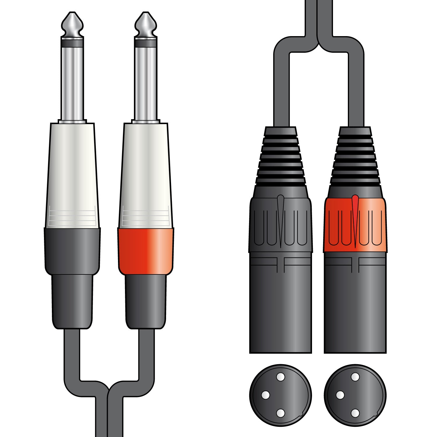 Citronic Classic Audio Lead 2 Mono Jack - 2 XLR Male 0.75m