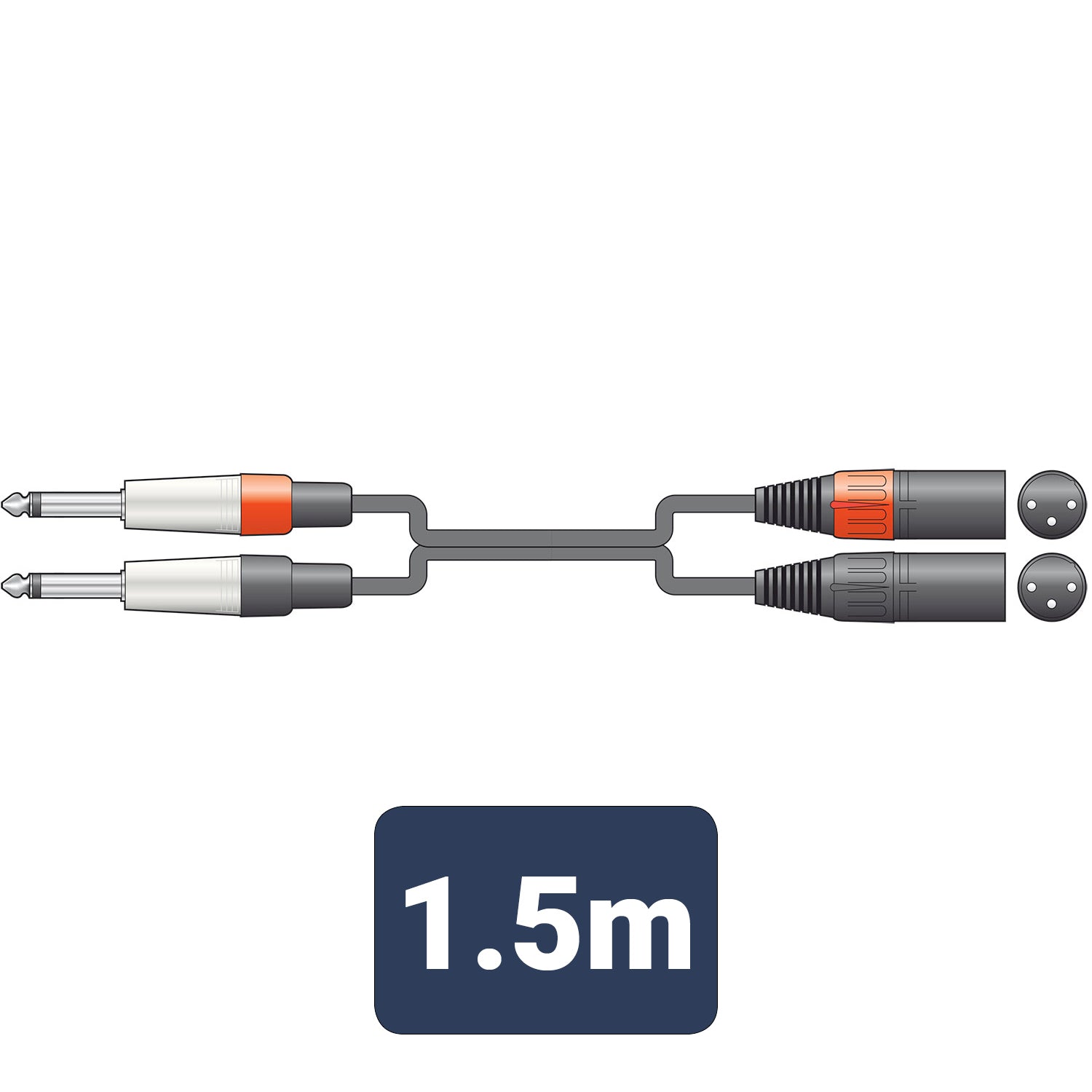 Citronic Classic Audio Lead 2 Mono Jack - 2 XLR Male 1.5m - view 2