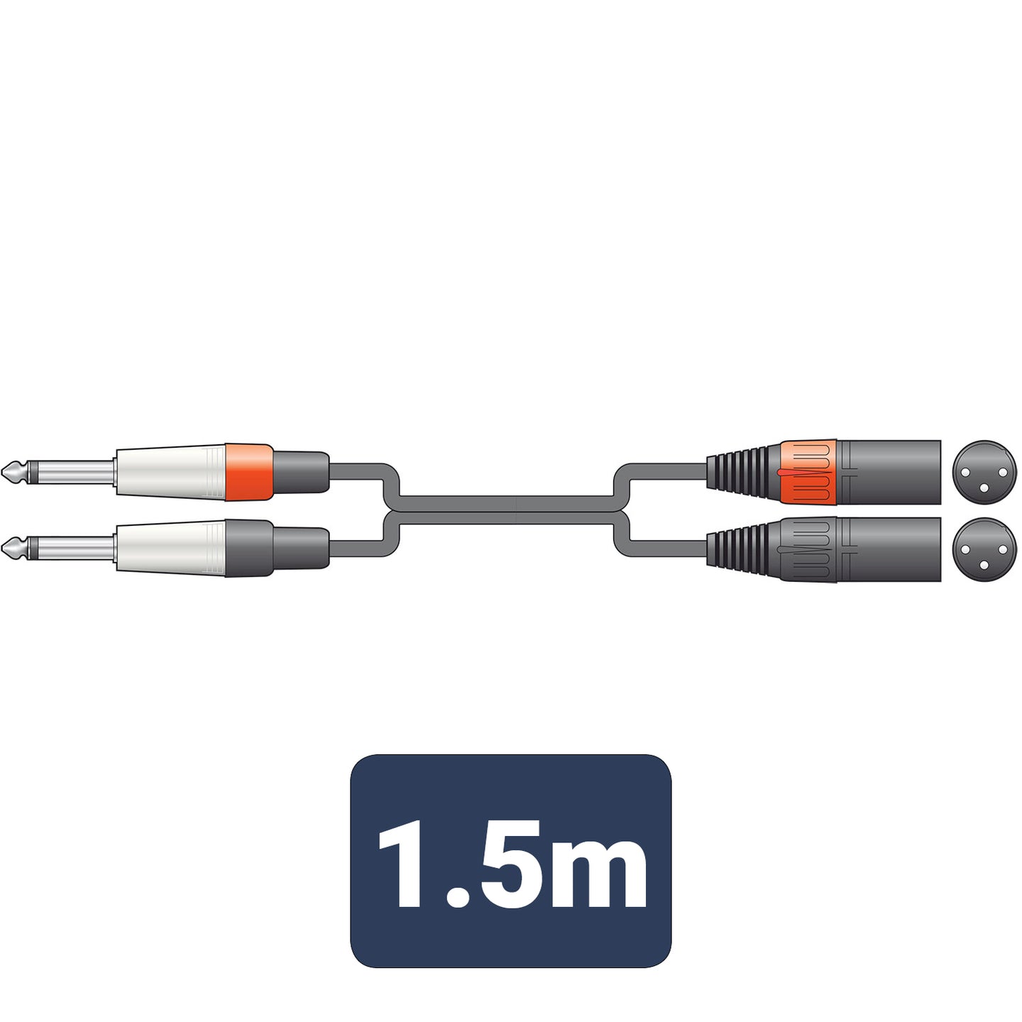 Citronic Classic Audio Lead 2 Mono Jack - 2 XLR Male 1.5m - view 2