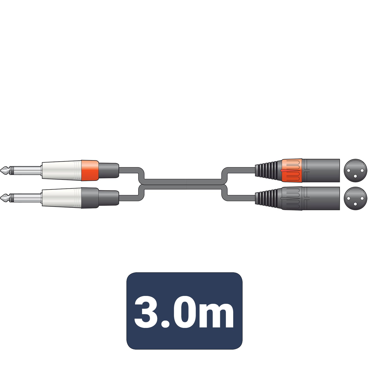 Citronic Classic Audio Lead 2 Mono Jack - 2 XLR Male 3.0m - view 3