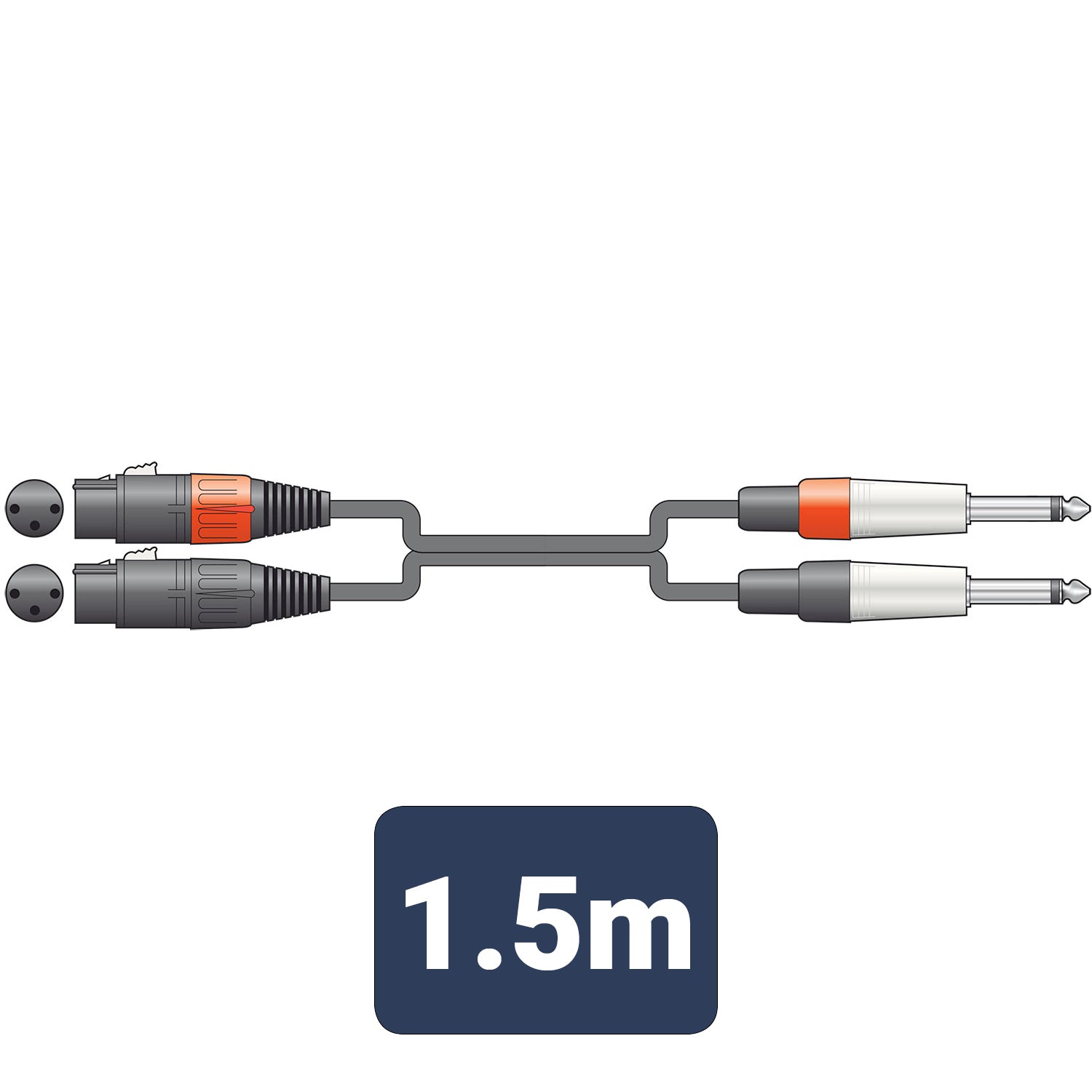 Citronic Classic Audio Lead 2 XLR Female - 2 Mono Jack 1.5m - view 2